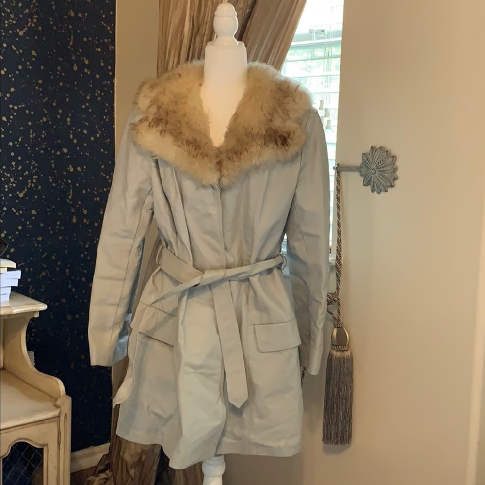 Vintage GJG Originals Leather Trench Coat sz 6-8